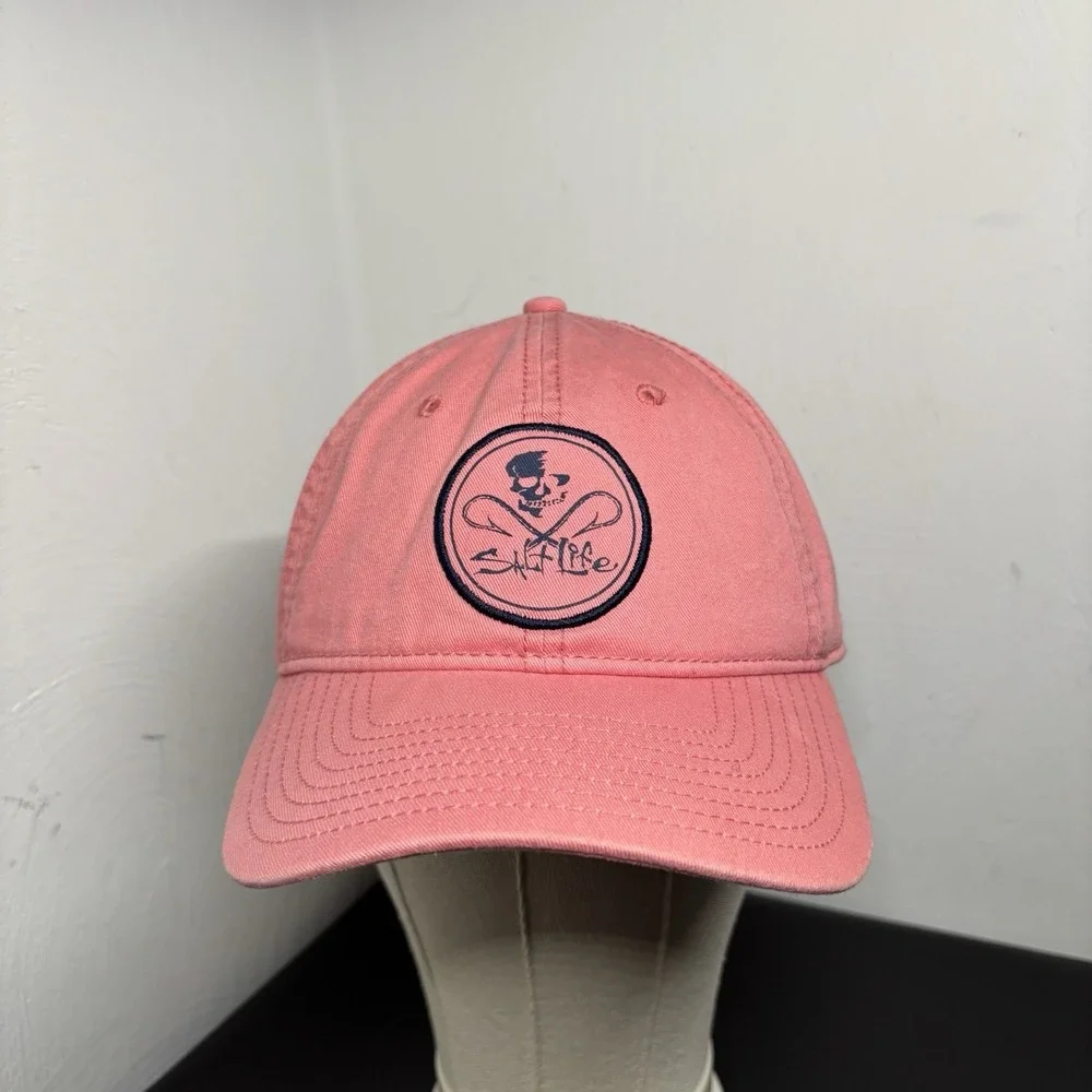 Salt Life Gaffed Hat Pink Men's Adjustable Cap Hook and Loop Cotton Beach Fish‎